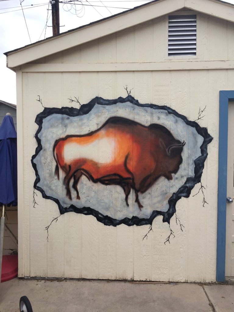 Bison cave drawing Meg Thompson Art