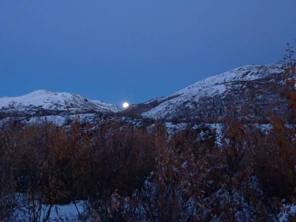 Full moon rising above our camp.